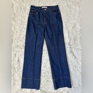 Zara Indigo Wide-Leg High-Rise Jeans